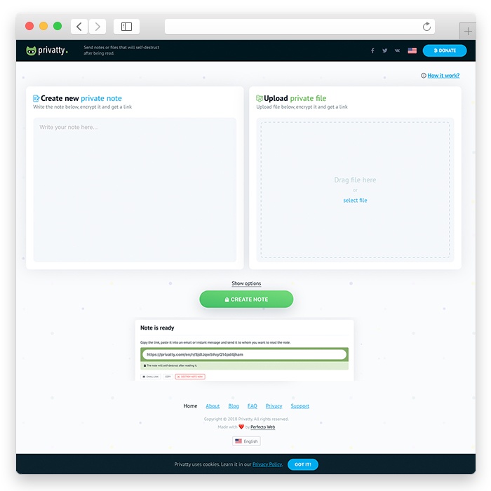 Privatty - Self-destructing notes