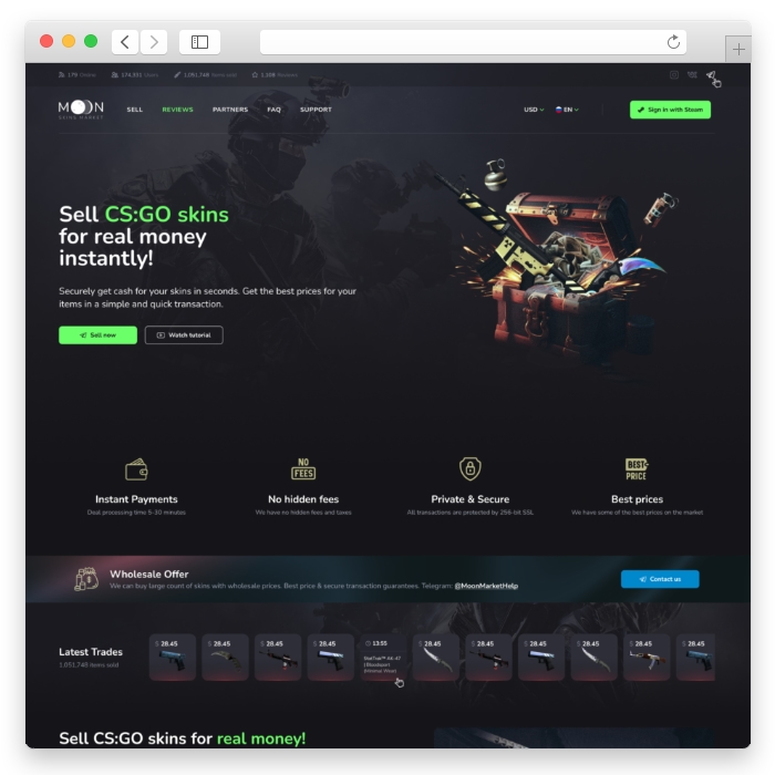 Moon Market - Gambling items marketplace (redesign)